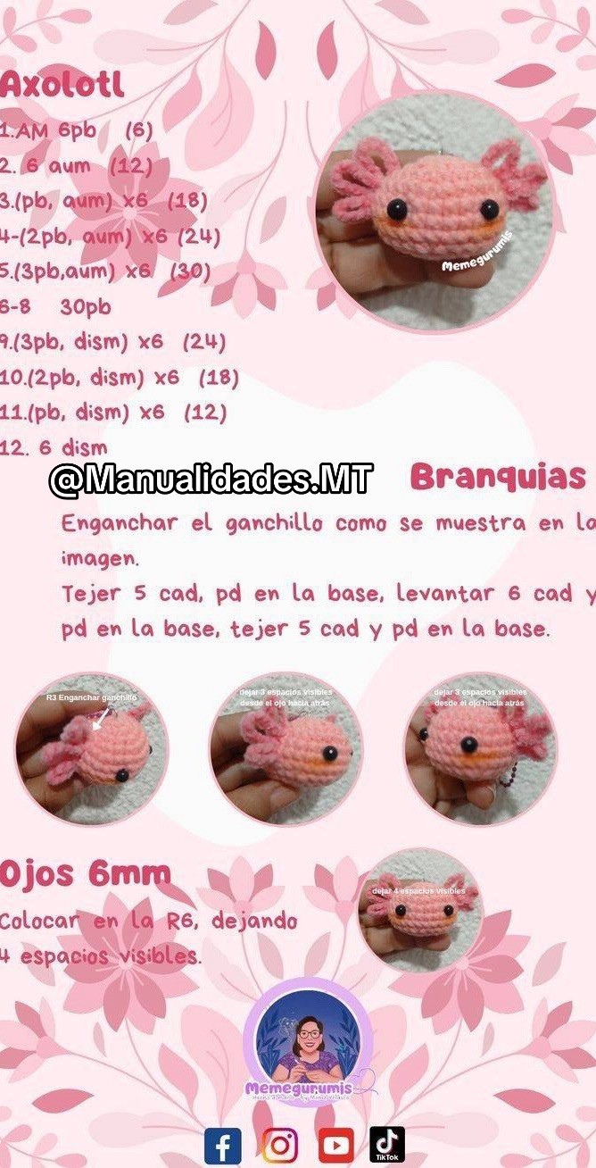 Patrones de amigurumi gratis: tortuga, ballena, axolotl y gato en taza