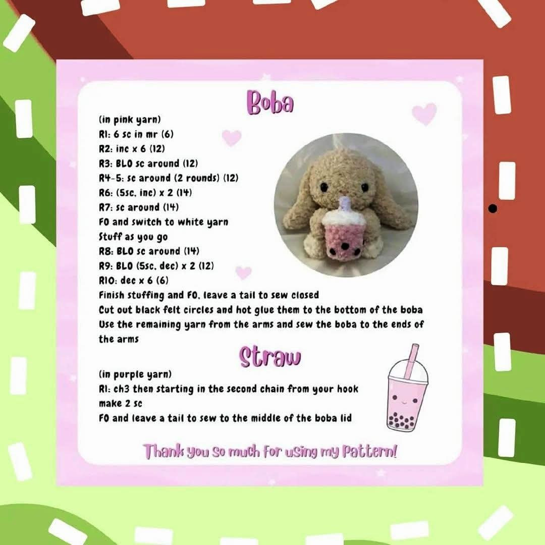Patrones de Crochet: Mini Grinch y Boba Tea Amigurumi