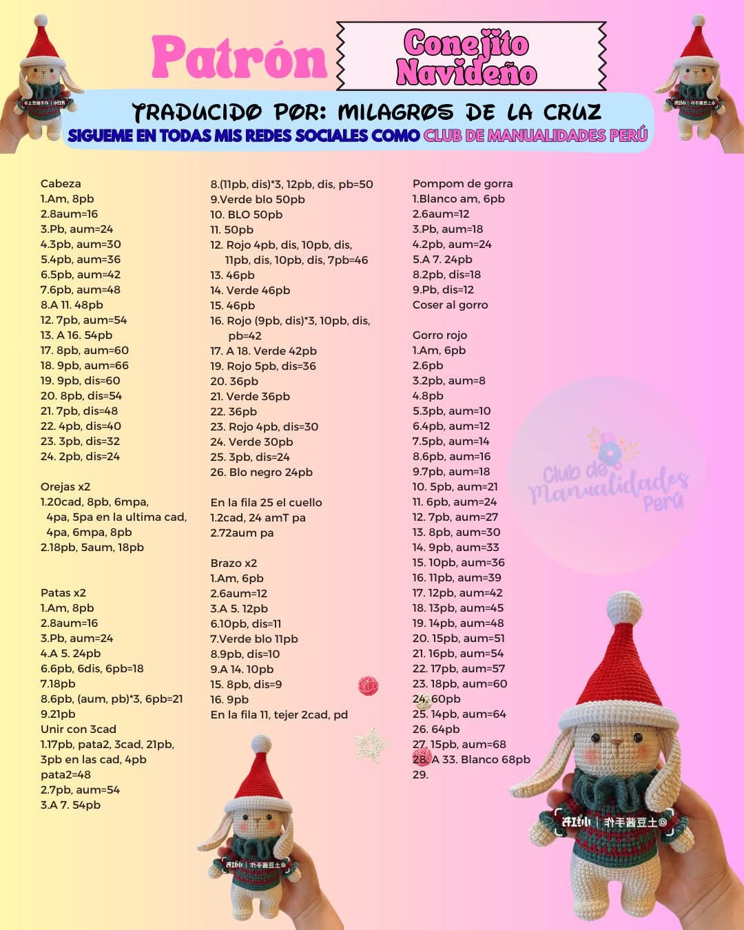 Patrones de Crochet: Mini Grinch y Conejito Navideño