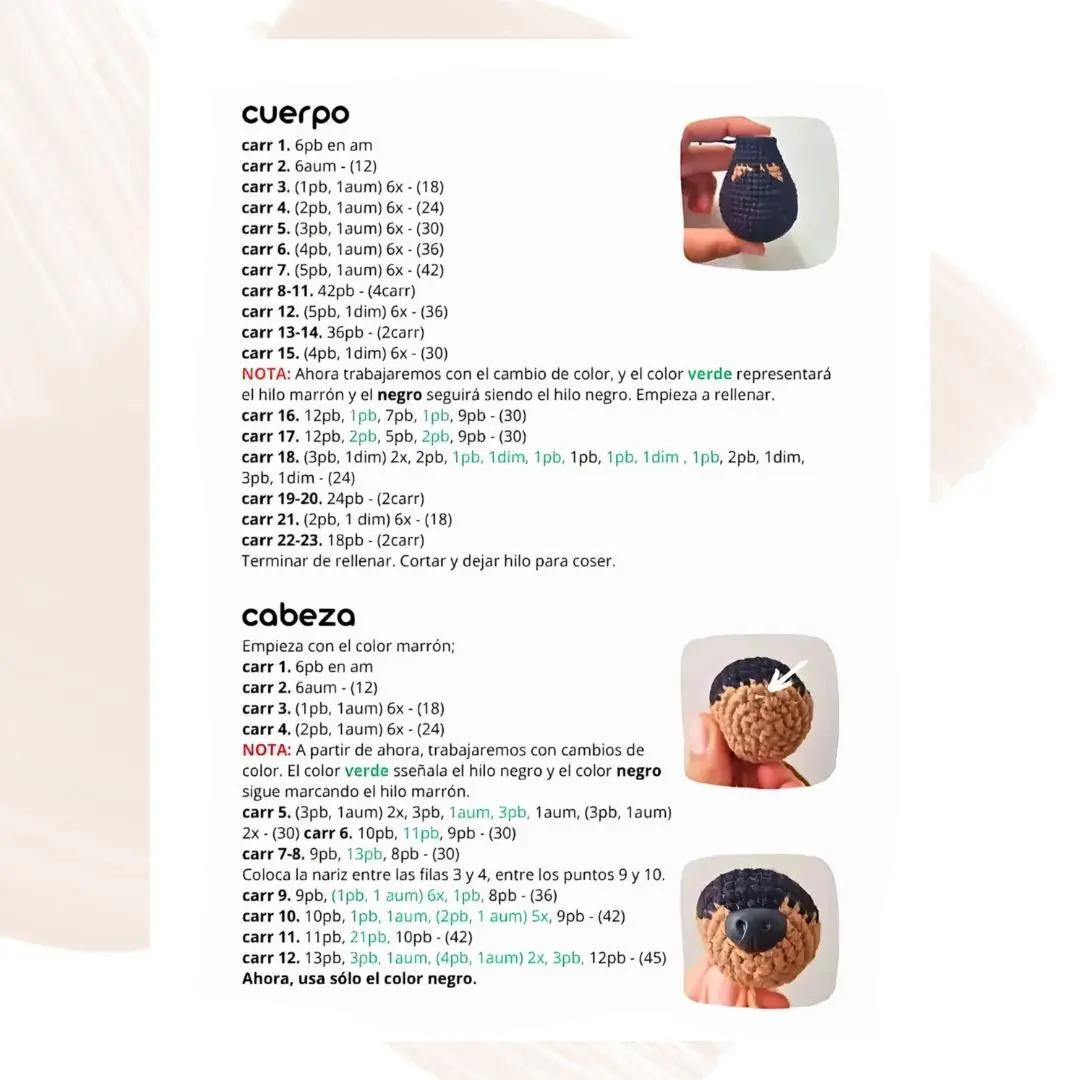 Patrones gratis de amigurumi Rottweiler