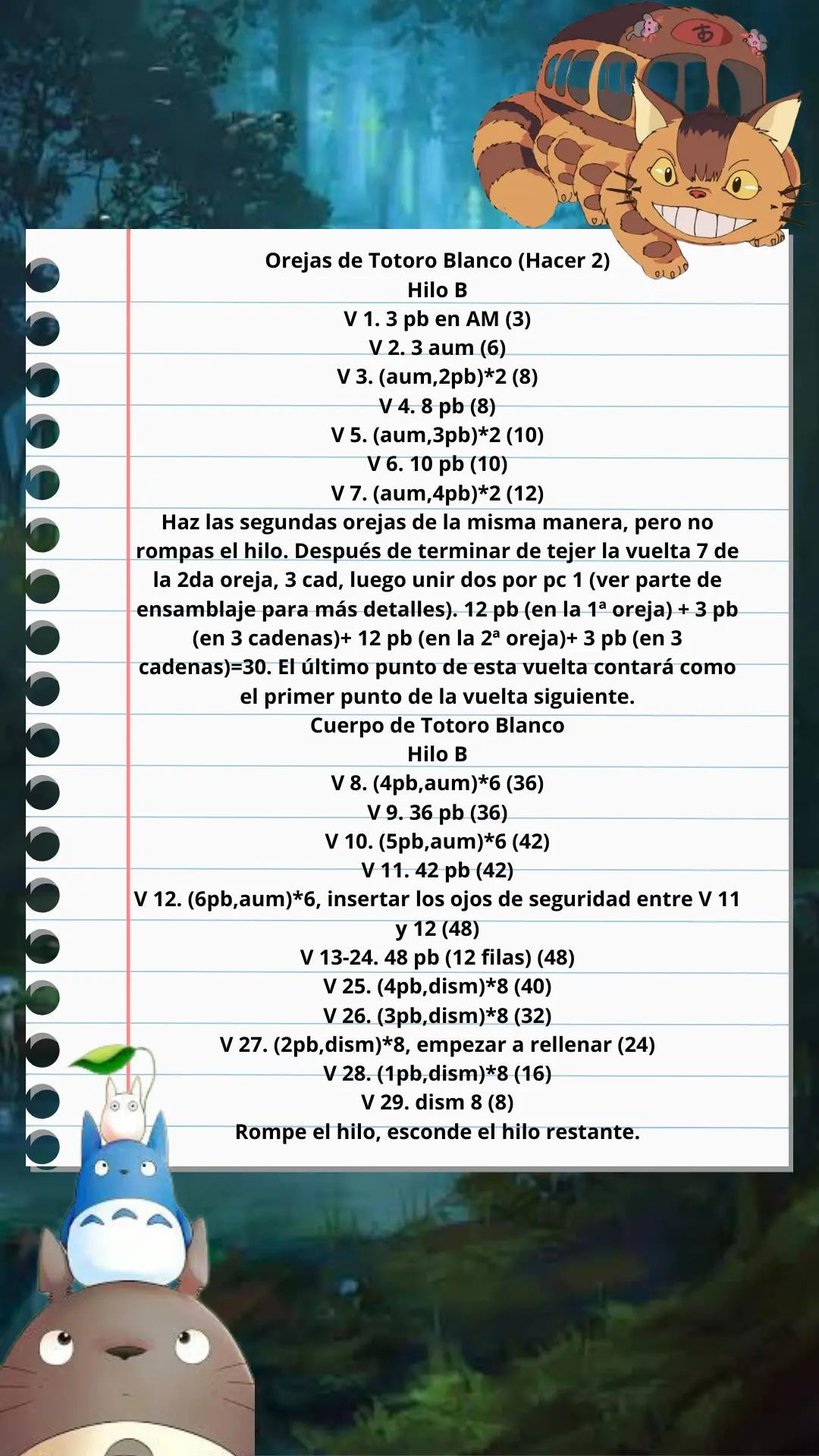 Patrones gratis para Amigurumi Chibi Totoro paso a paso