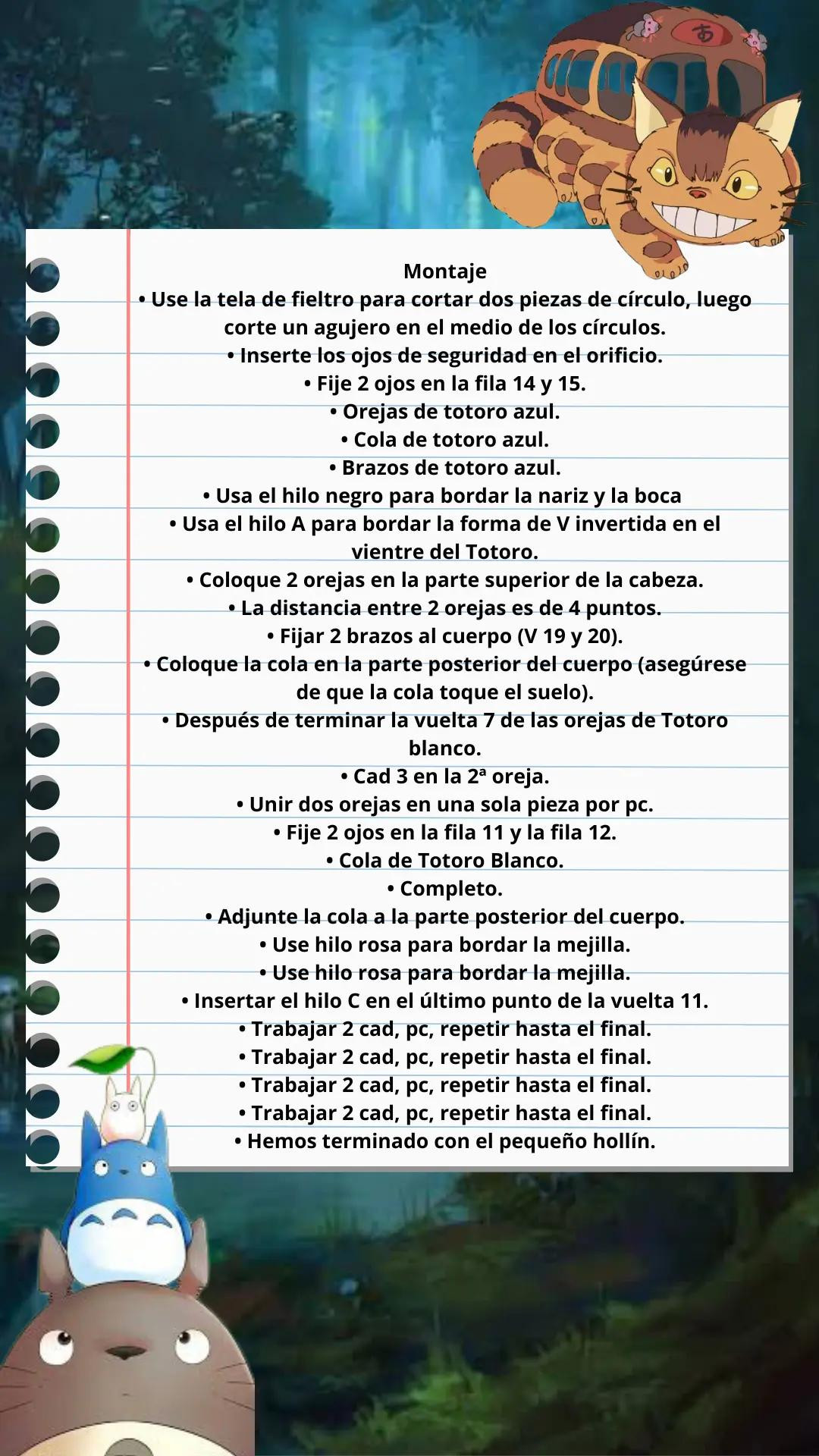 Patrones gratis para Amigurumi Chibi Totoro paso a paso