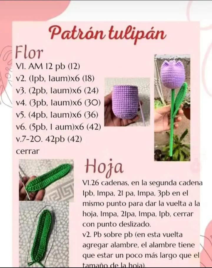 Patrones gratis: Pollito con sombrero y Tulipán tejido a crochet