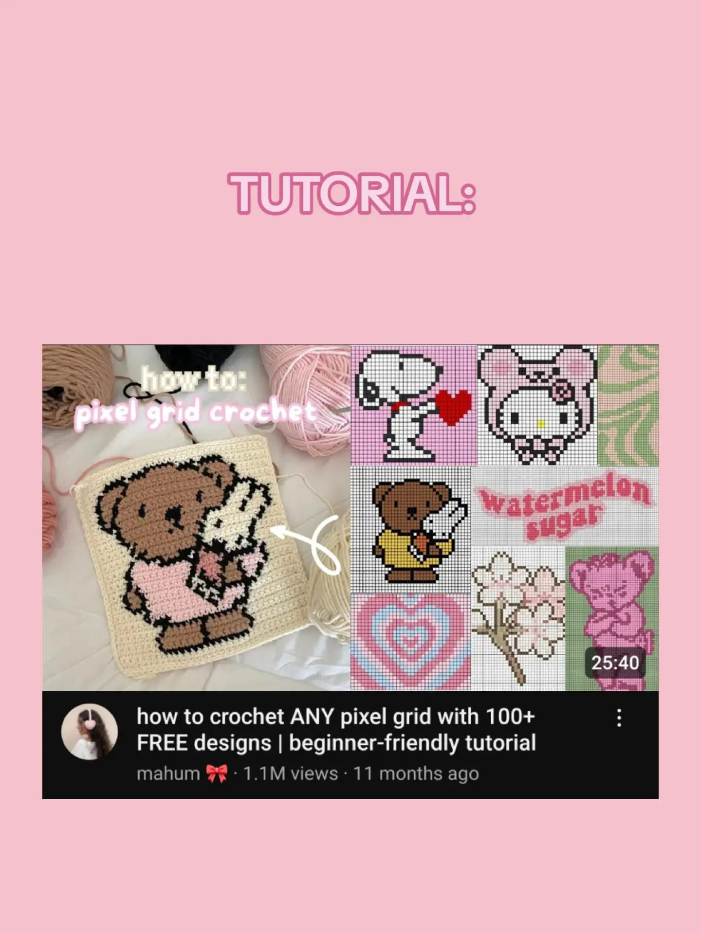 Patterns for Pixel Crochet: Tutorial and Free Designs