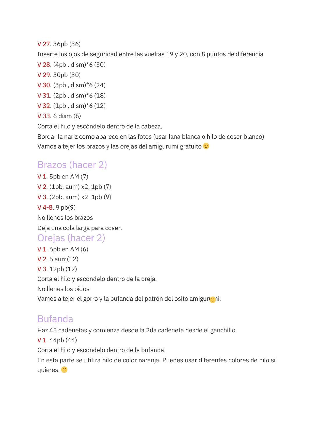 PDF Oso Calabaza Amigurumi Patrón Gratis Paso a Paso