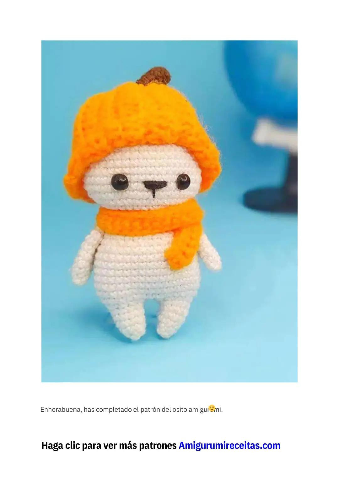 PDF Oso Calabaza Amigurumi Patrón Gratis Paso a Paso
