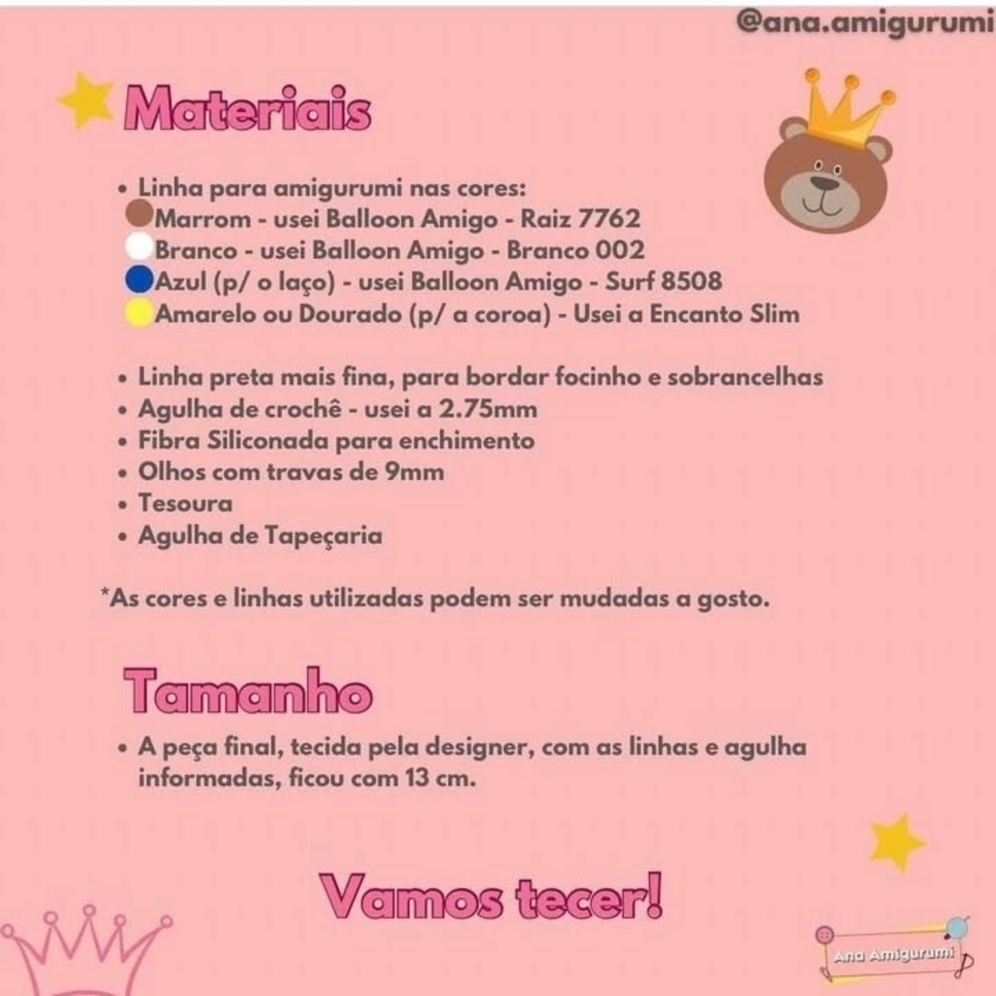 Pedro, o Ursinho Rei - Receita Gratuita de Amigurumi com Coroa Dourada e Laço Azul