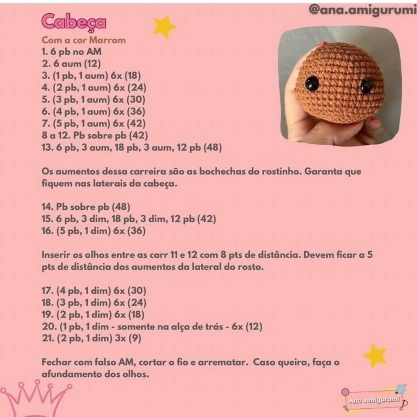 Pedro, o Ursinho Rei - Receita Gratuita de Amigurumi com Coroa Dourada e Laço Azul