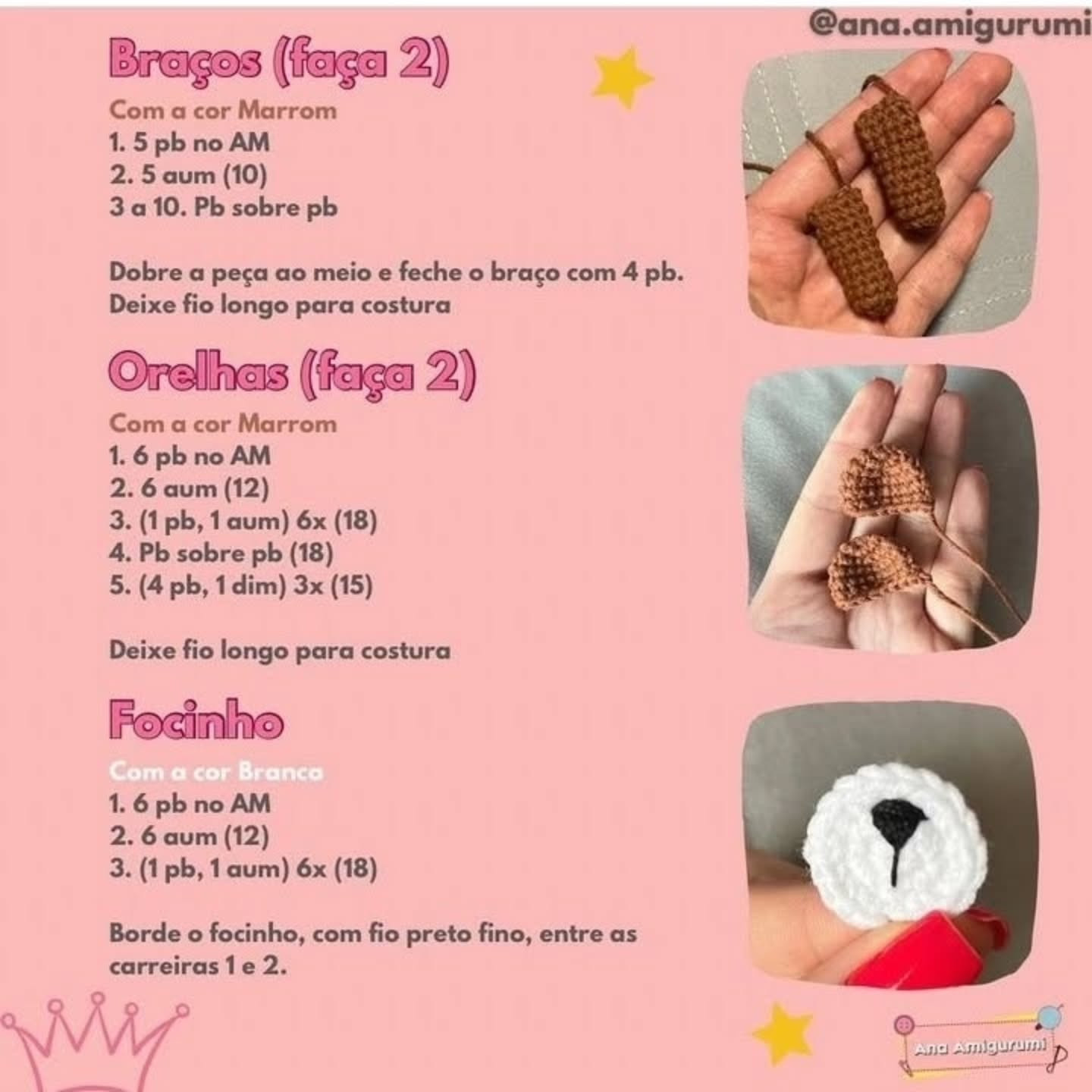 Pedro, o Ursinho Rei - Receita Gratuita de Amigurumi com Coroa Dourada e Laço Azul