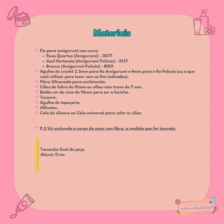 Penélope Receita Gratuita: Búp bê lợn hồng Amigurumi dễ thương với mũ xanh