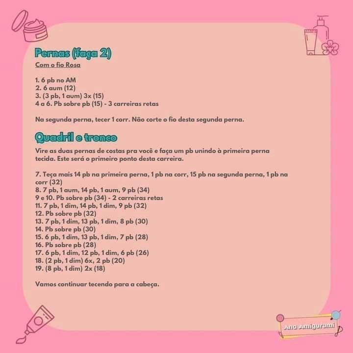 Penélope Receita Gratuita: Búp bê lợn hồng Amigurumi dễ thương với mũ xanh