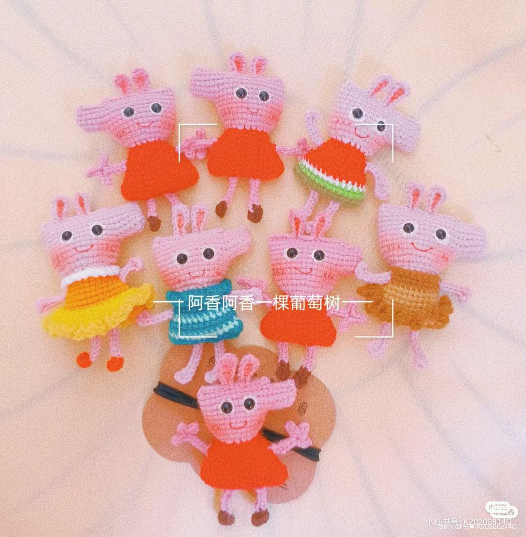 Peppa Pig Amigurumi Crochet Pattern: Complete Chart Guide for Dolls, Keychains and Hair Accessories