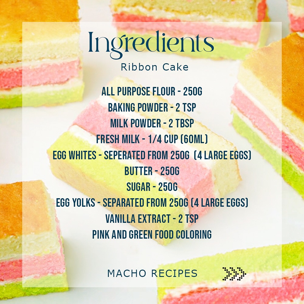 Perfect Soft & Moist Srilankan Ribbon Cake Recipe with Pink and Green Layers