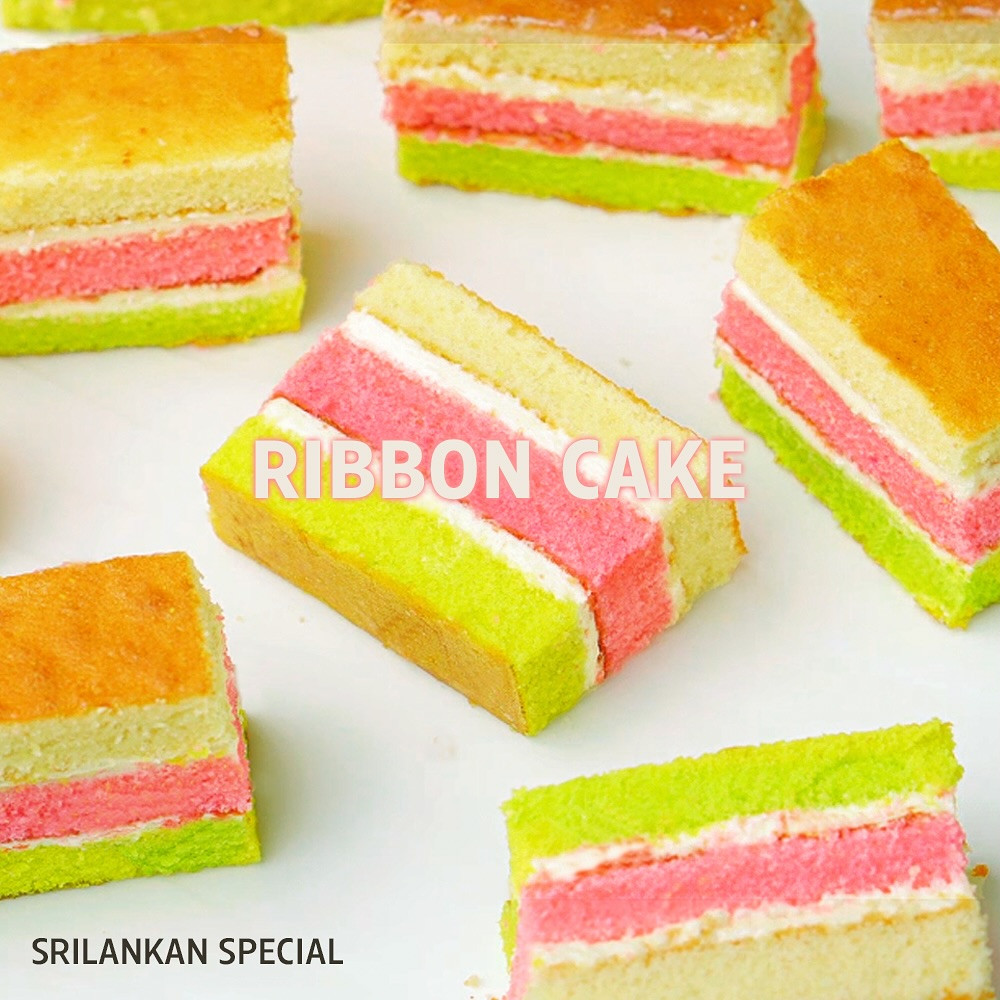 Perfect Soft & Moist Srilankan Ribbon Cake Recipe with Pink and Green Layers