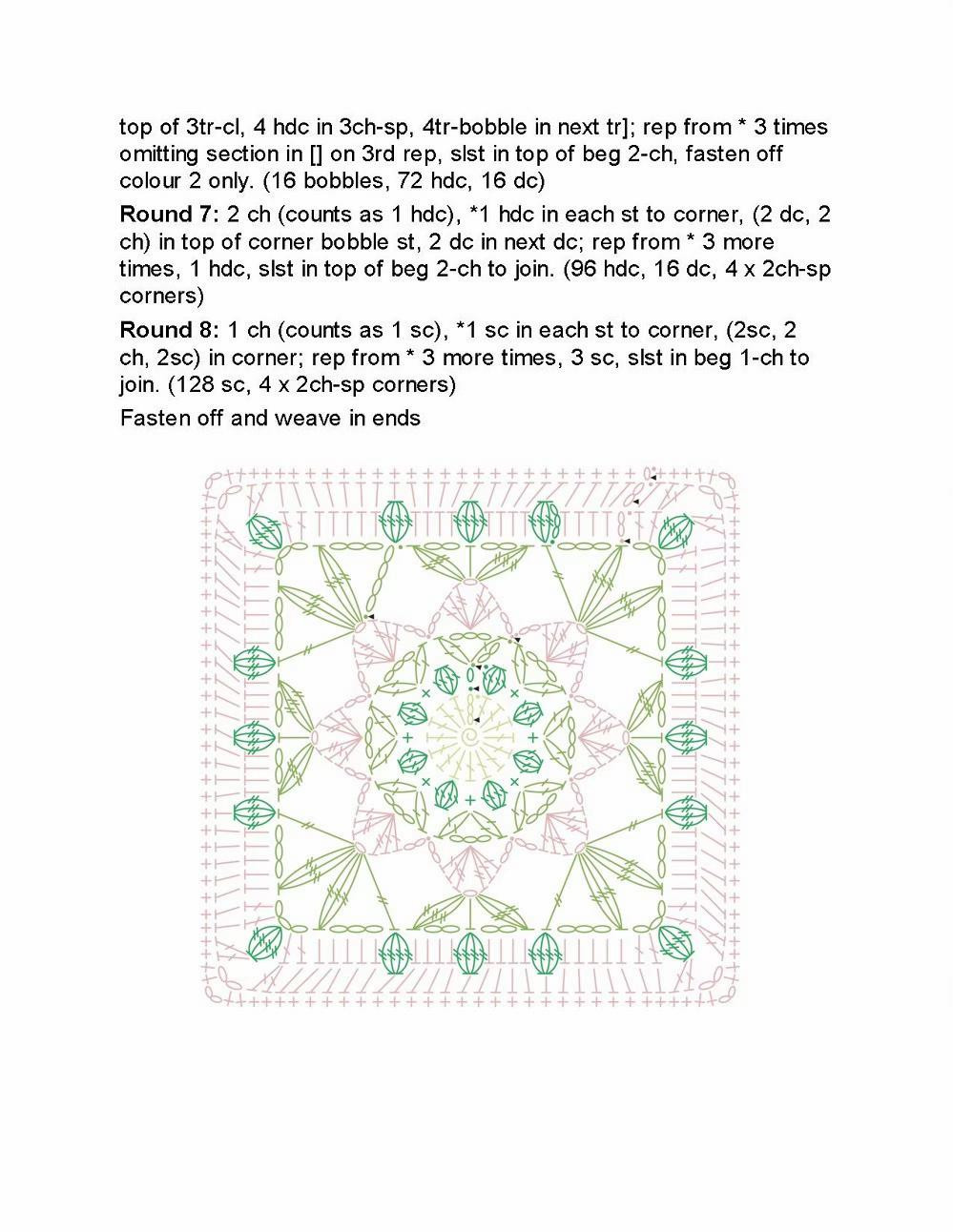 Persephone Granny Square Crochet Pattern Chart