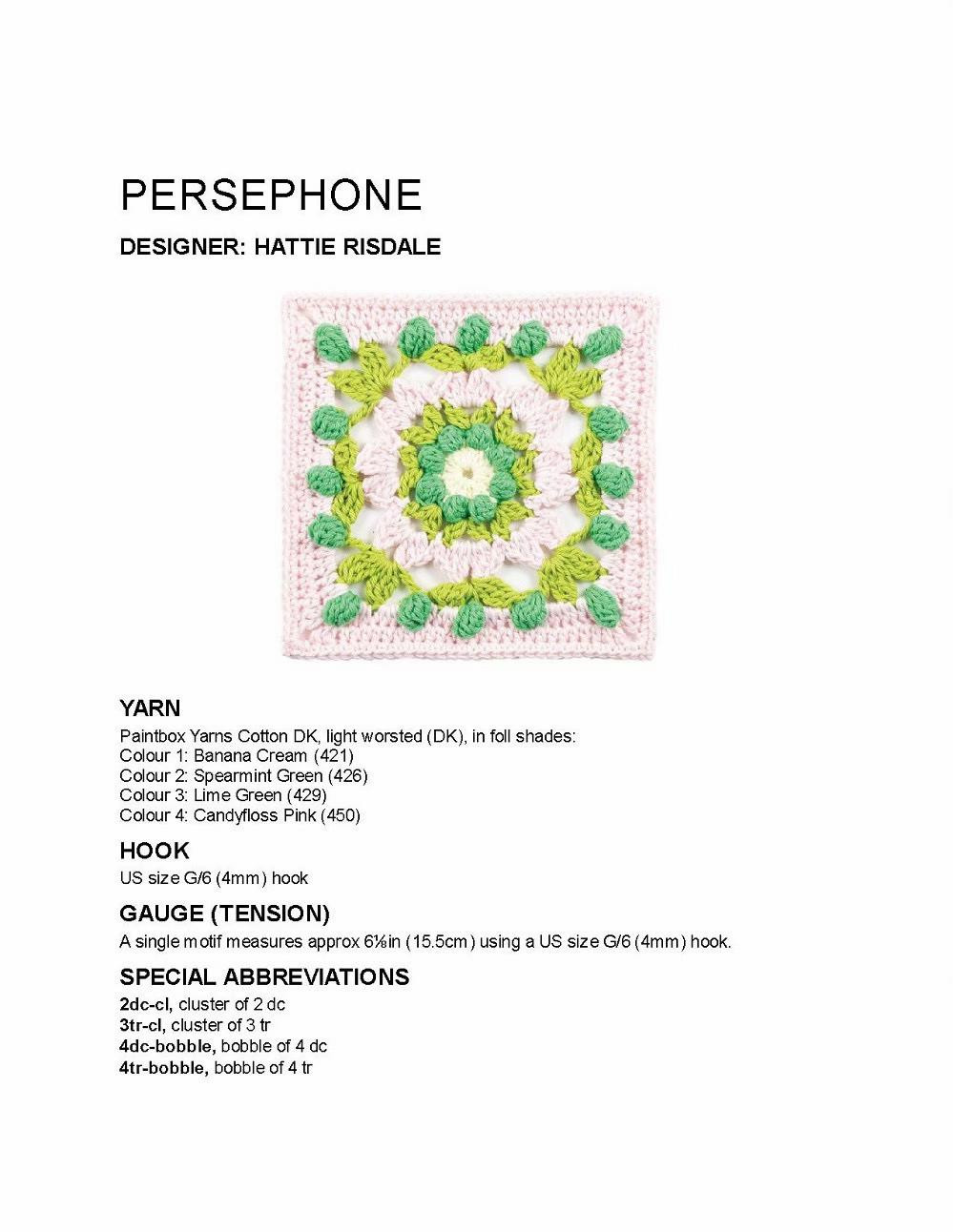 Persephone Granny Square Crochet Pattern Chart