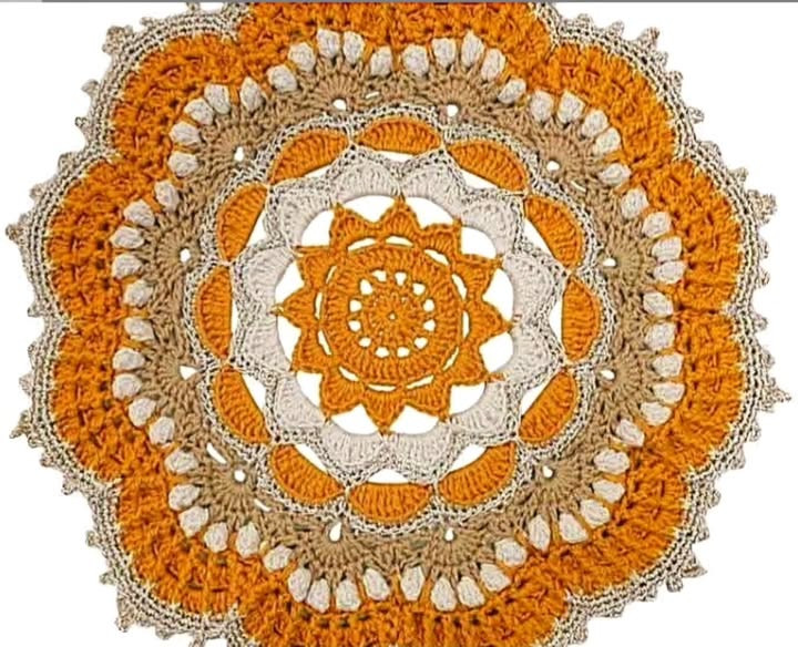 Persian Raised Crochet Round Doily Pattern Chart