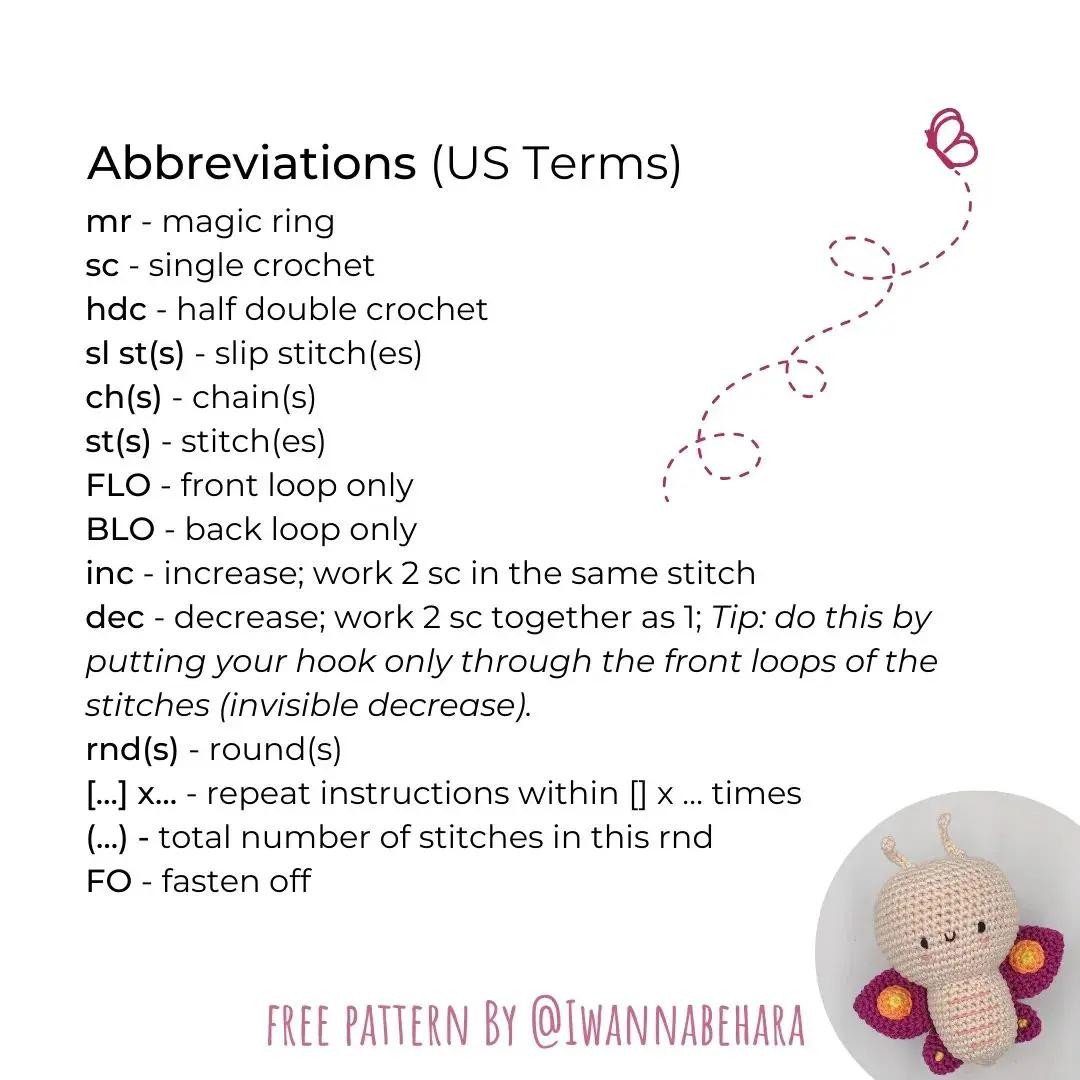Petal the Little Butterfly Free Amigurumi Crochet Pattern Part 1