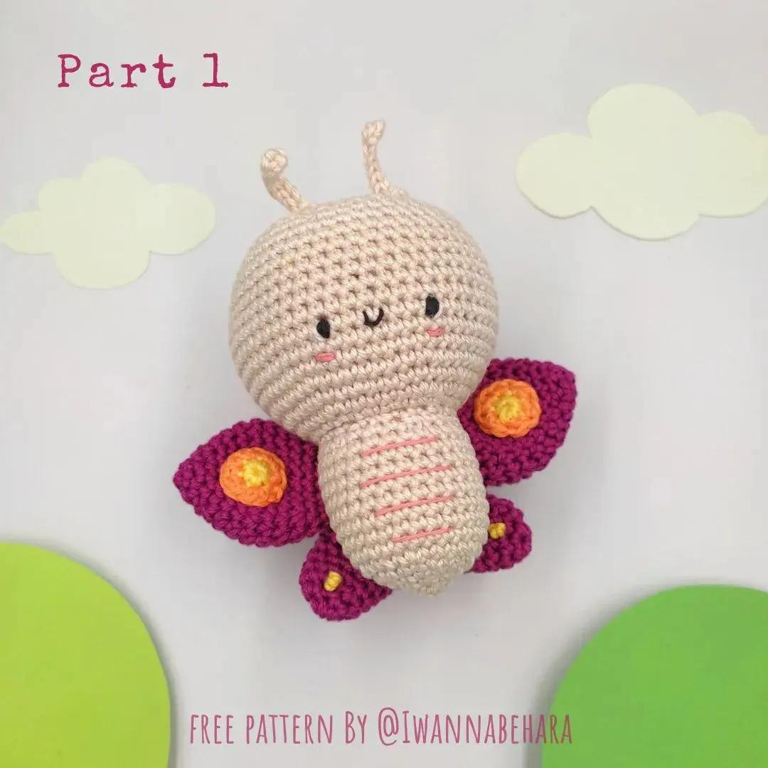 Petal the Little Butterfly Free Amigurumi Crochet Pattern Part 1