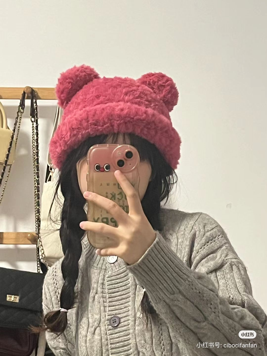 Pink Bear Ears Hat Crochet Pattern Tutorial