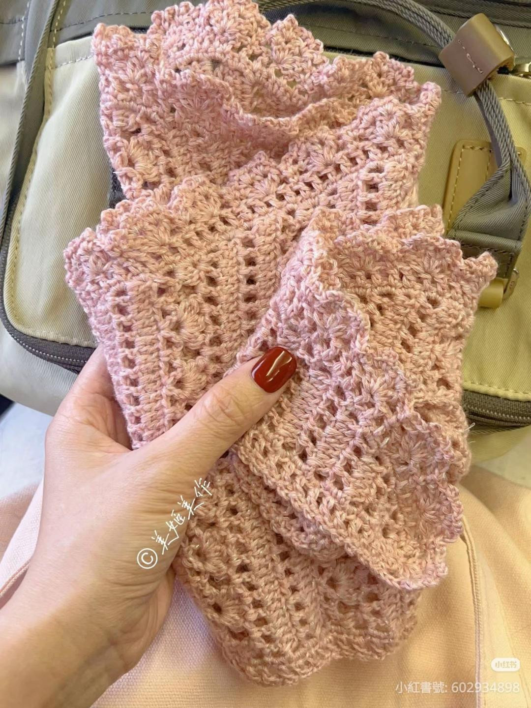 Pink Crochet Lace Scarf Pattern Tutorial