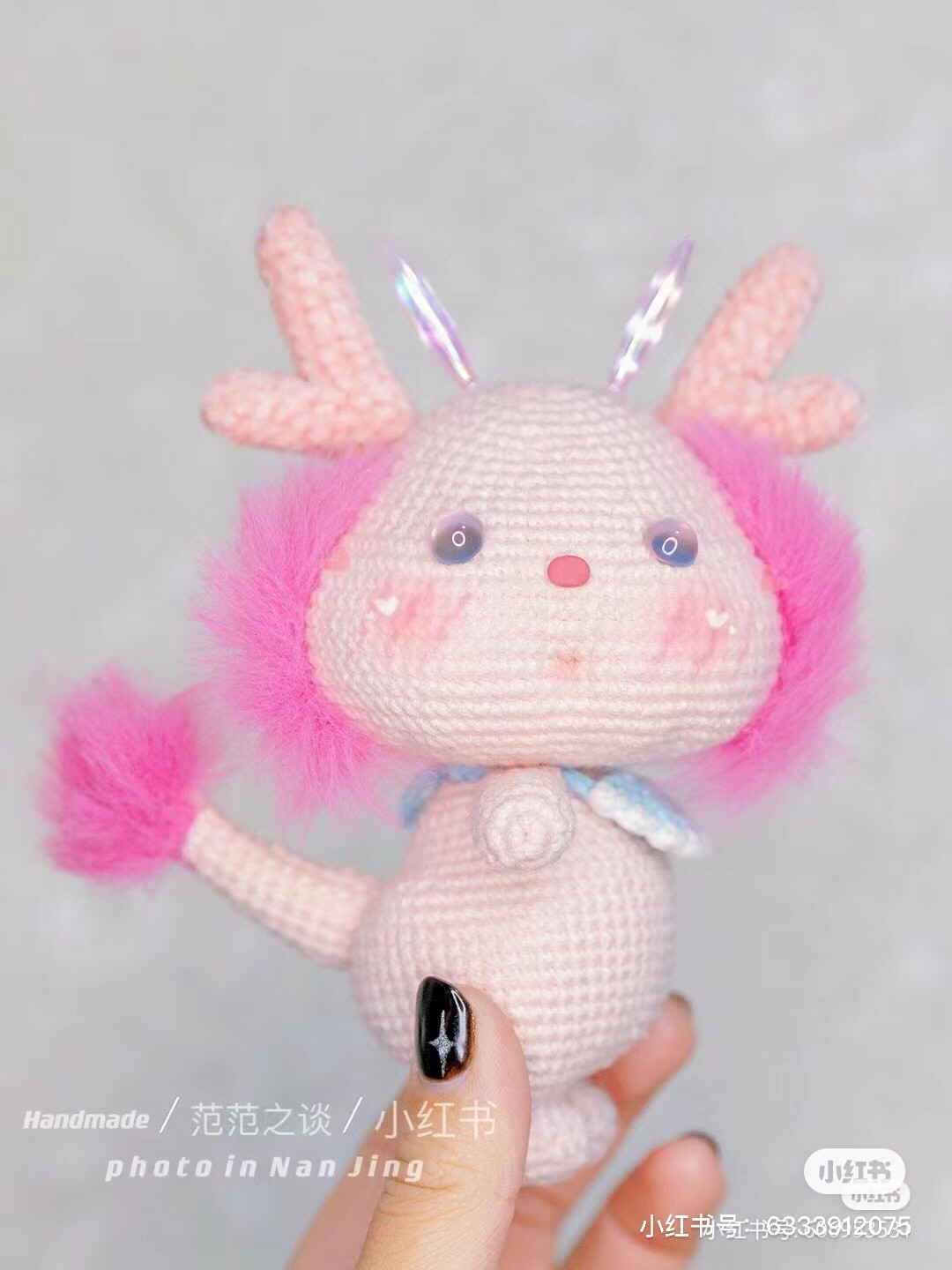 Pink Dragon Amigurumi Doll Crochet Pattern Chart