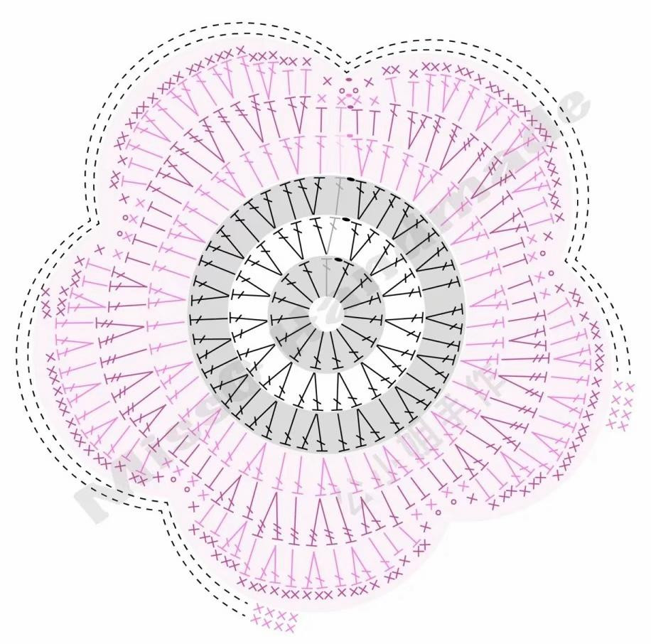 Pink Flower Crochet Bag Pattern Chart with Matching Headband Tutorial
