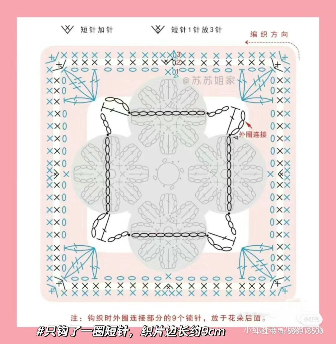 Pink Flower Granny Square and Lily of the Valley Doll Crochet Pattern