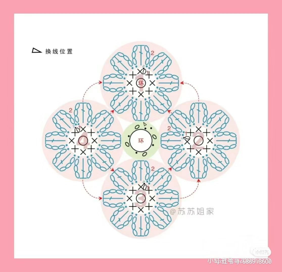 Pink Flower Granny Square and Lily of the Valley Doll Crochet Pattern