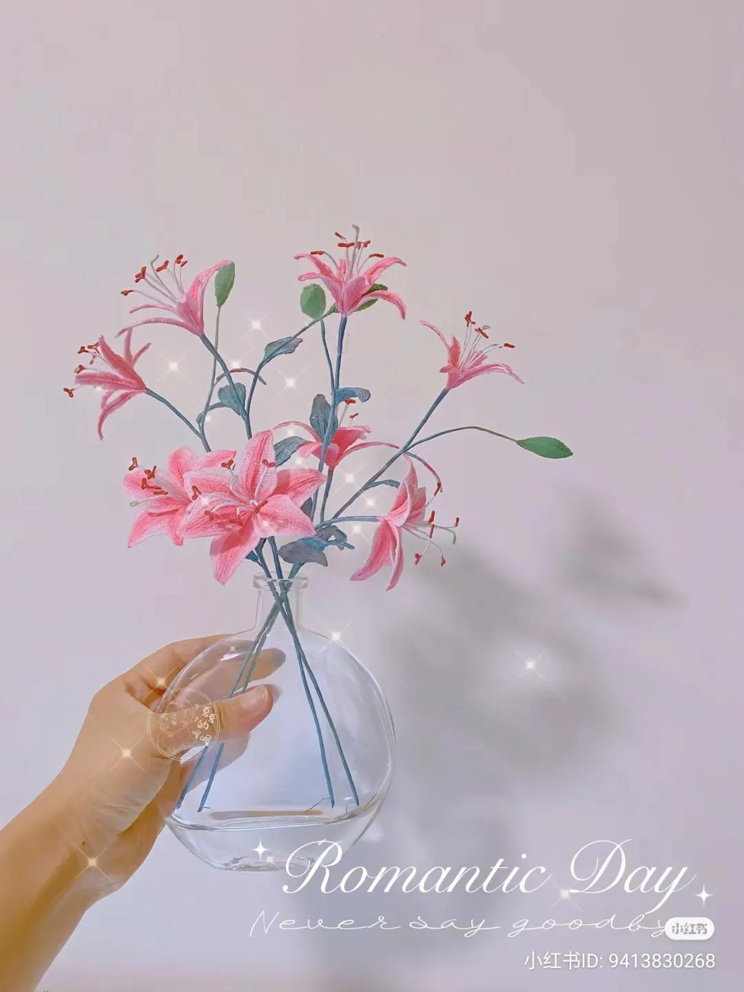 Pink Lily Crochet Flower Pattern and Tutorial Chart