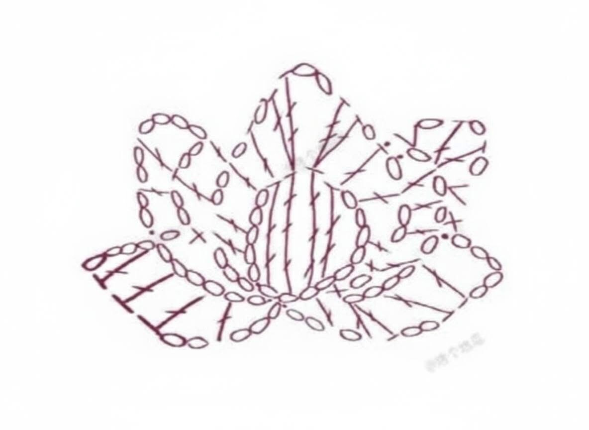 Pink Lotus Flower Crochet Scarf Tutorial Chart