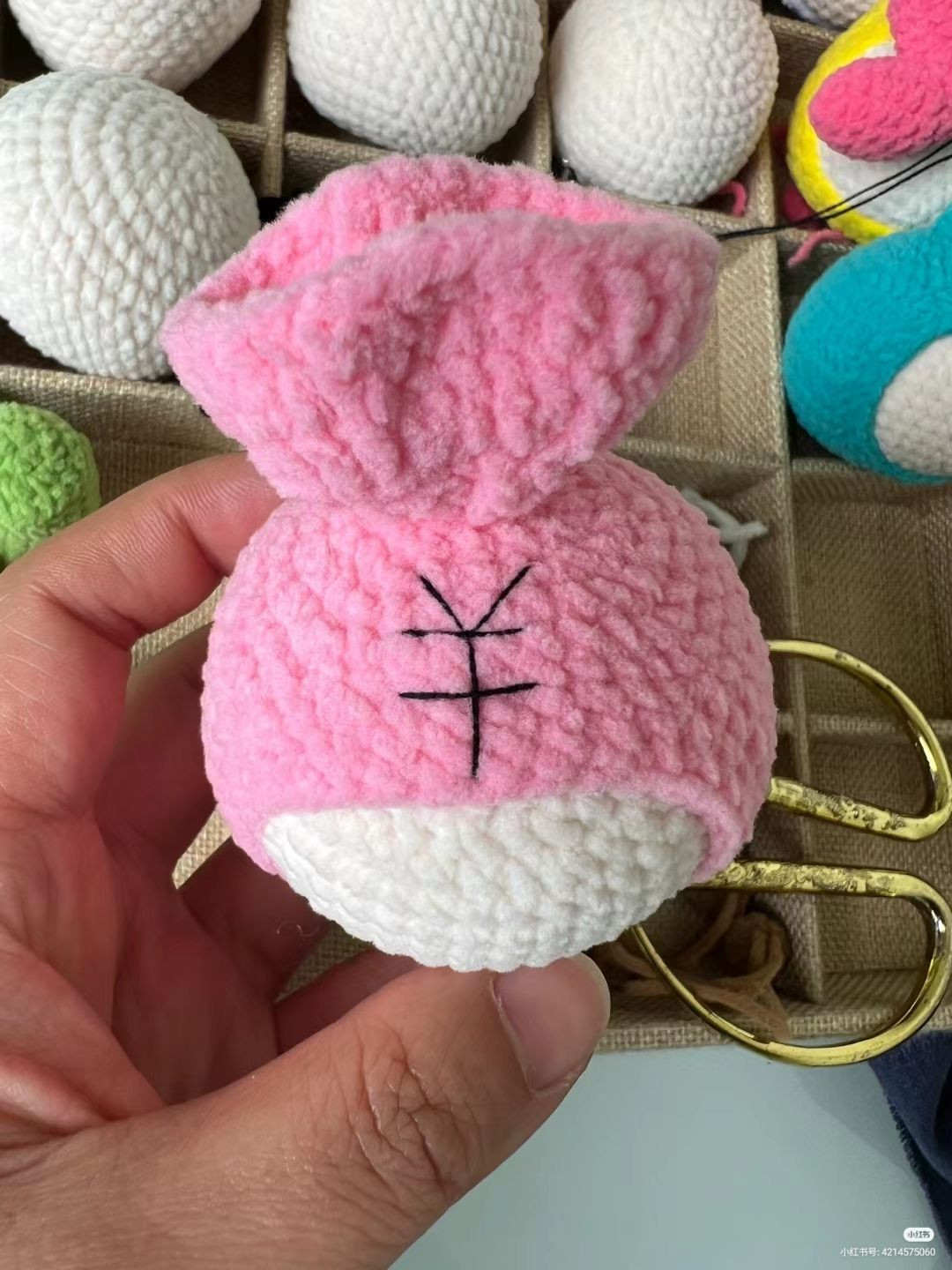 Pink Onigiri Amigurumi Doll Crochet Pattern
