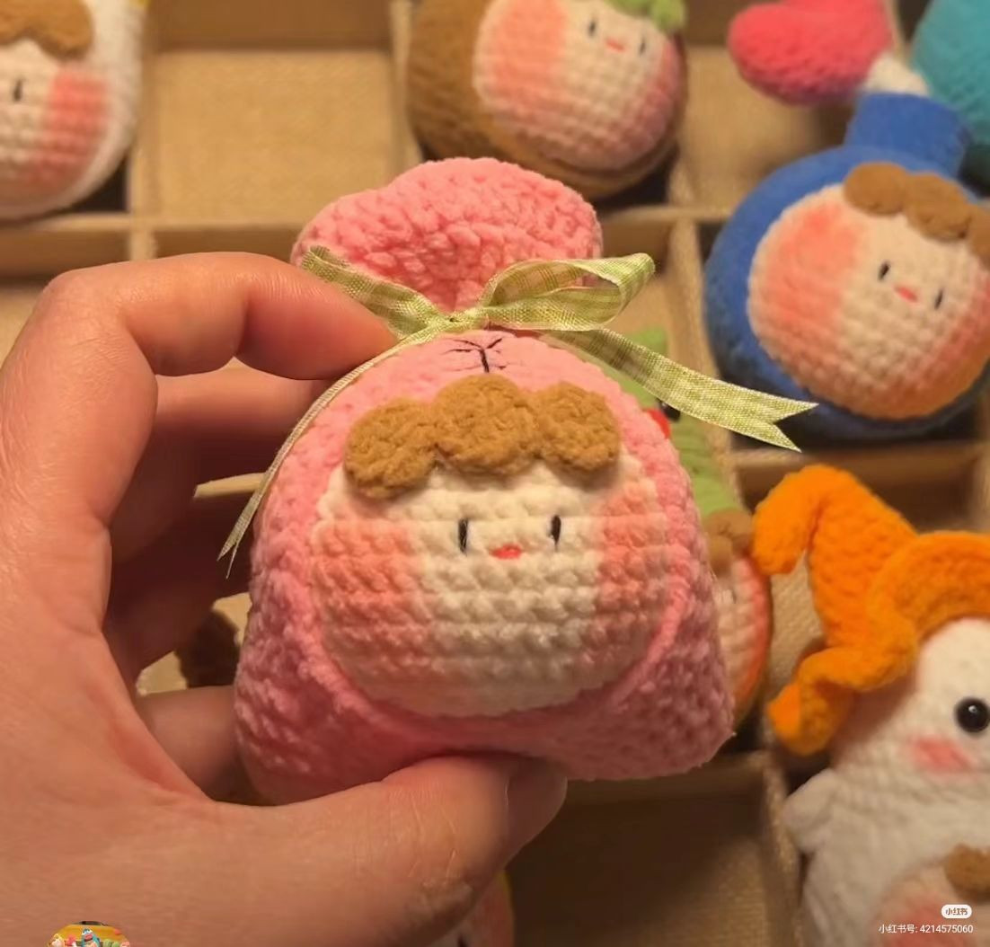 Pink Onigiri Amigurumi Doll Crochet Pattern