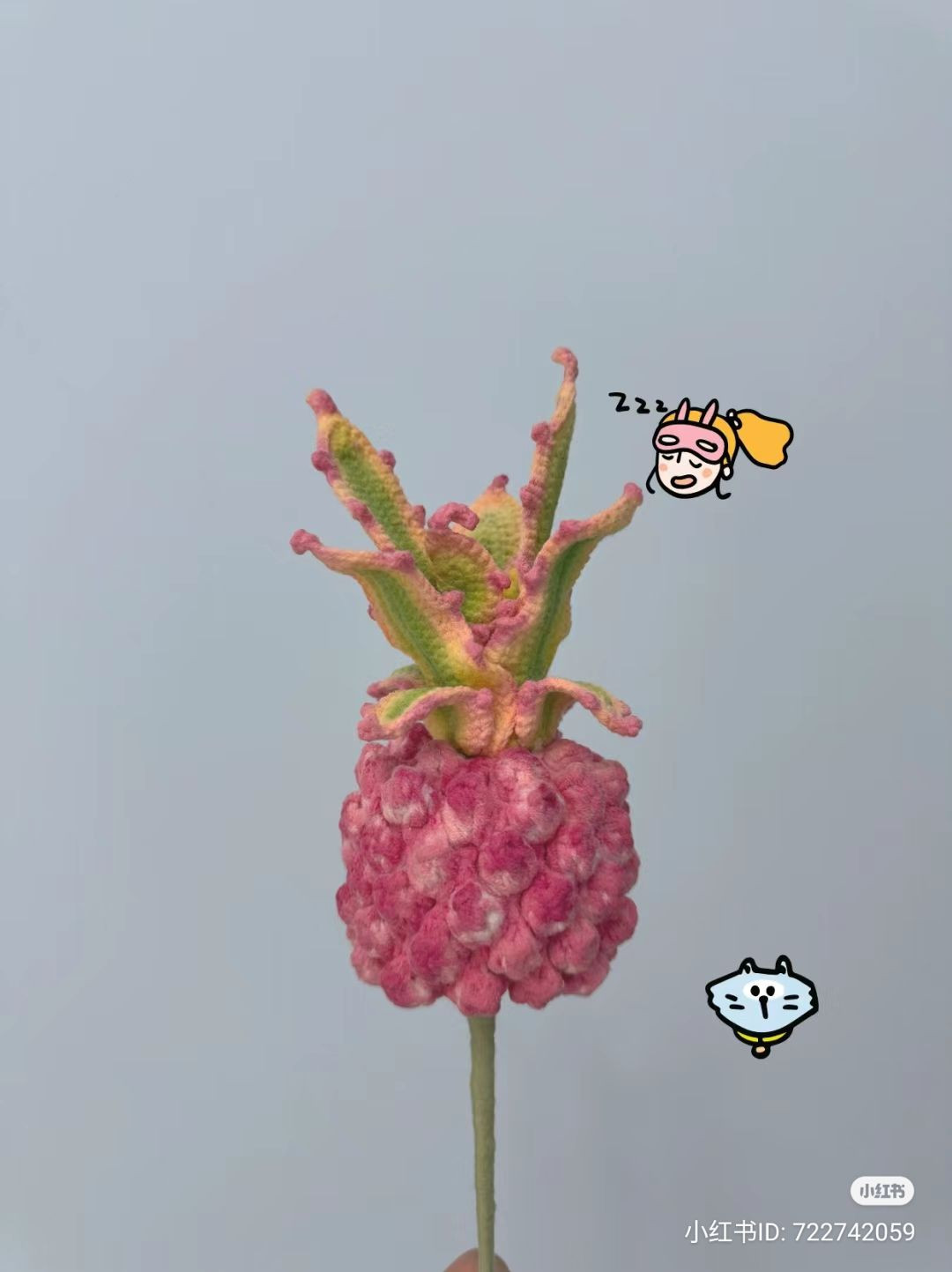 Pink Pineapple Flower Crochet Pattern and Dyeing Tutorial