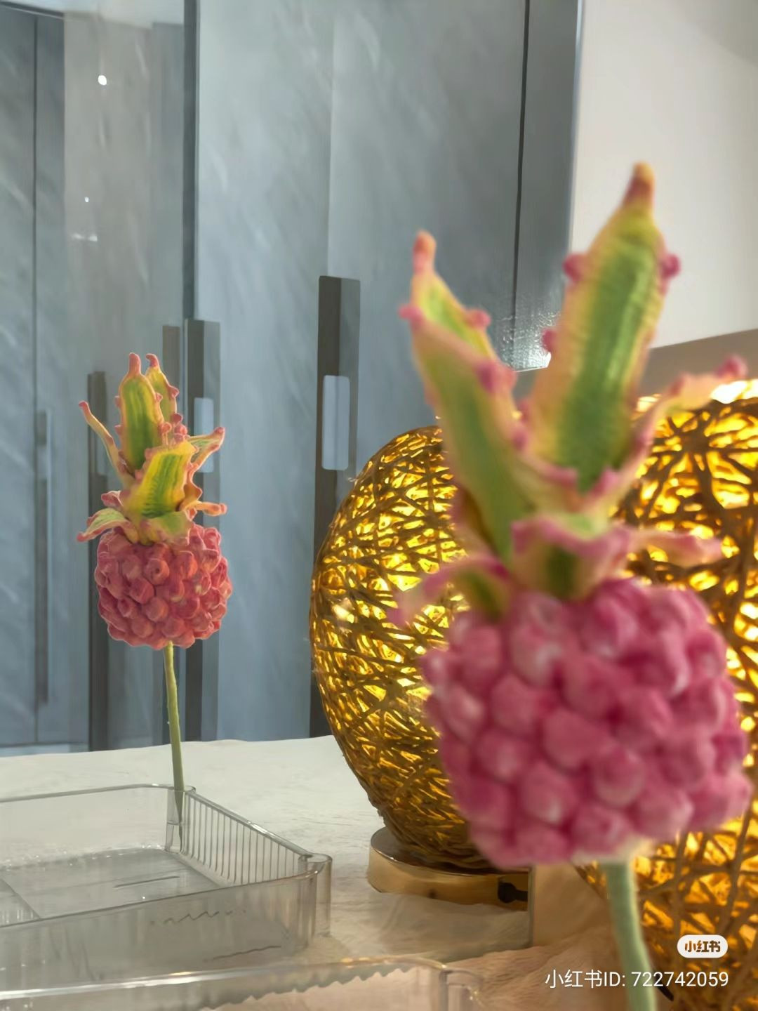 Pink Pineapple Flower Crochet Pattern and Dyeing Tutorial