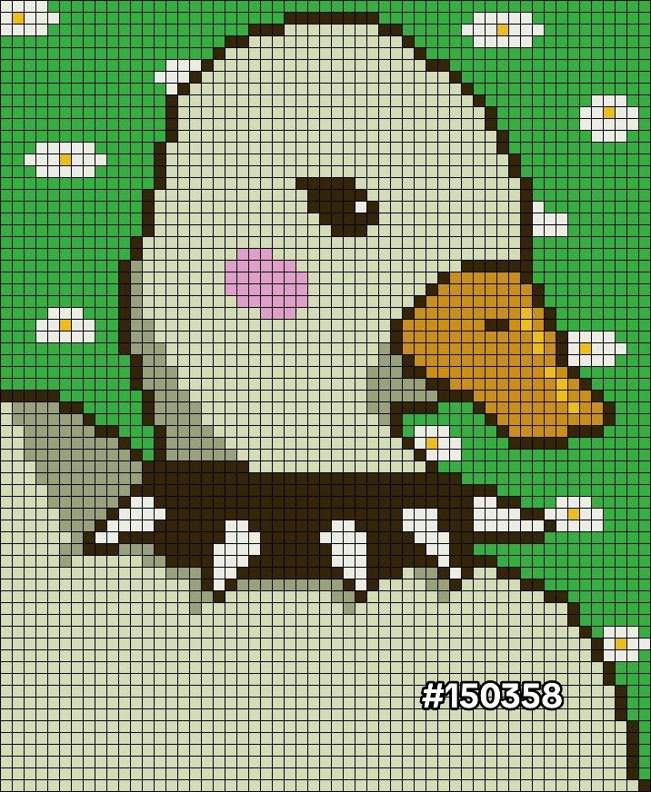 Pixel Art Crochet Patterns: Heart Paw, Bird, Moth, Squirrel & Tiger