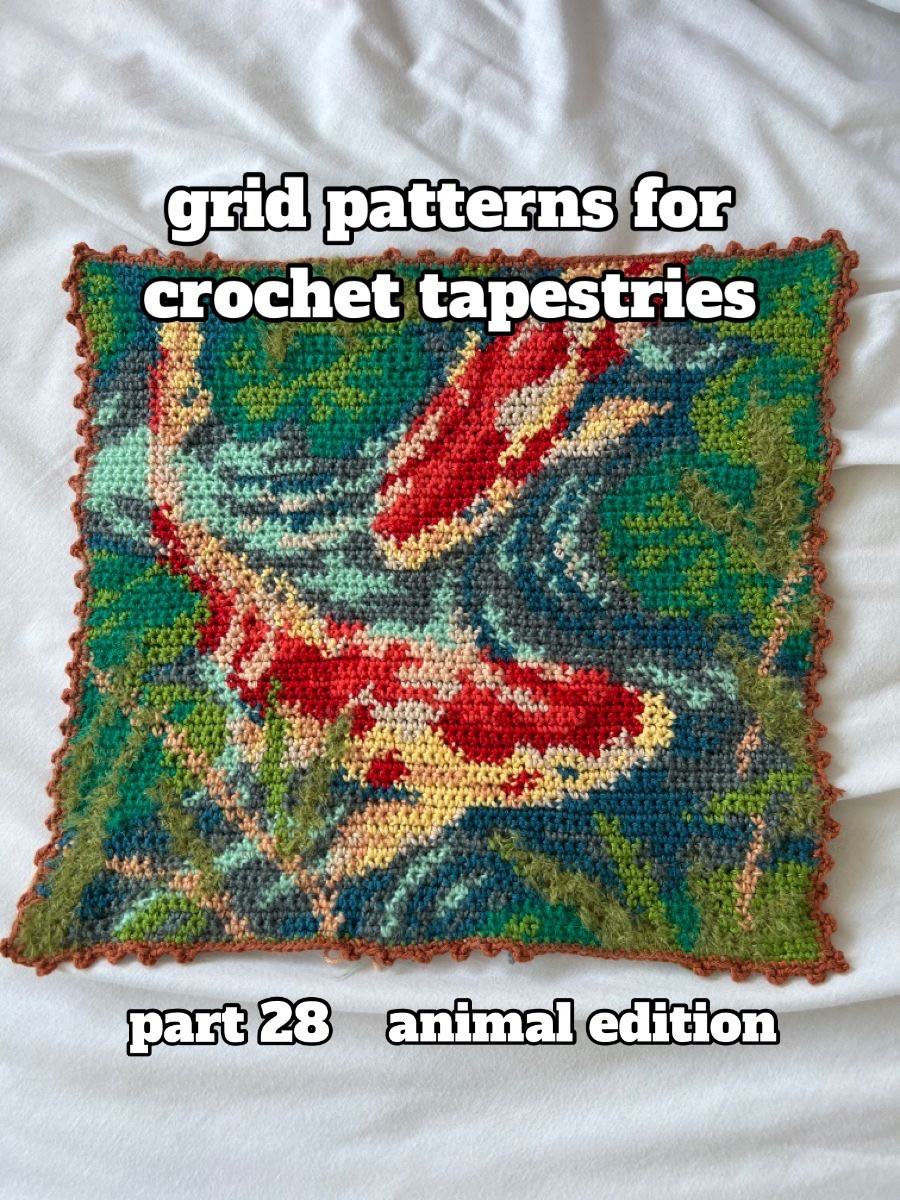 Pixel Art Crochet Patterns: Heart Paw, Bird, Moth, Squirrel & Tiger