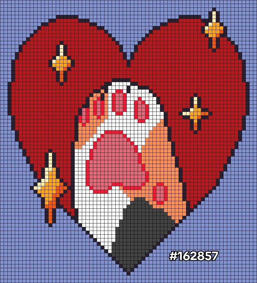Pixel Art Crochet Patterns: Heart Paw, Bird, Moth, Squirrel & Tiger