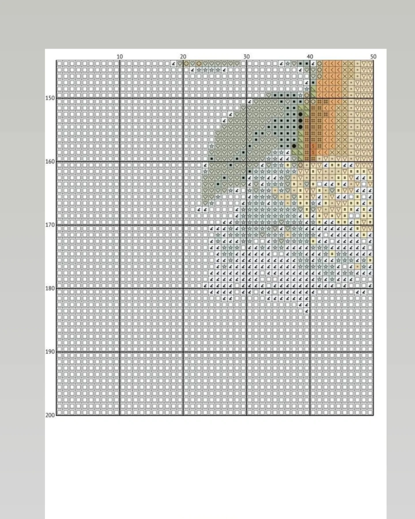 Pixel Chart Pattern for Elegant Lady with Floral Hat and Bouquet