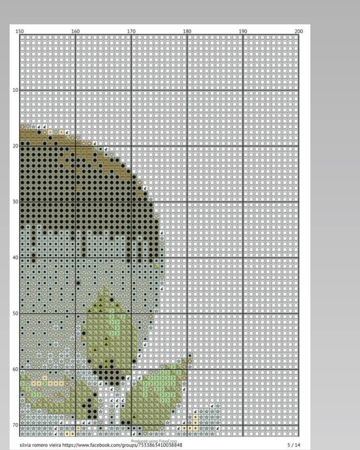 Pixel Chart Pattern for Elegant Lady with Floral Hat and Bouquet