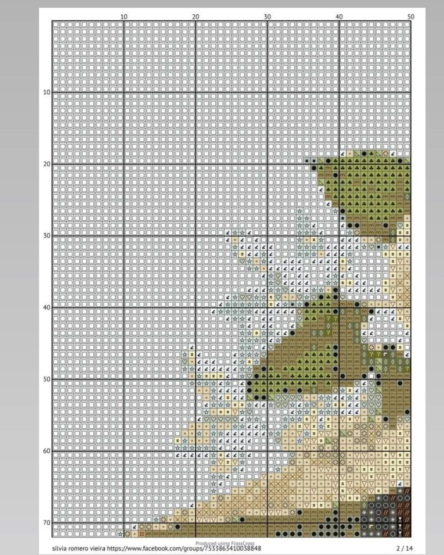 Pixel Chart Pattern for Elegant Lady with Floral Hat and Bouquet