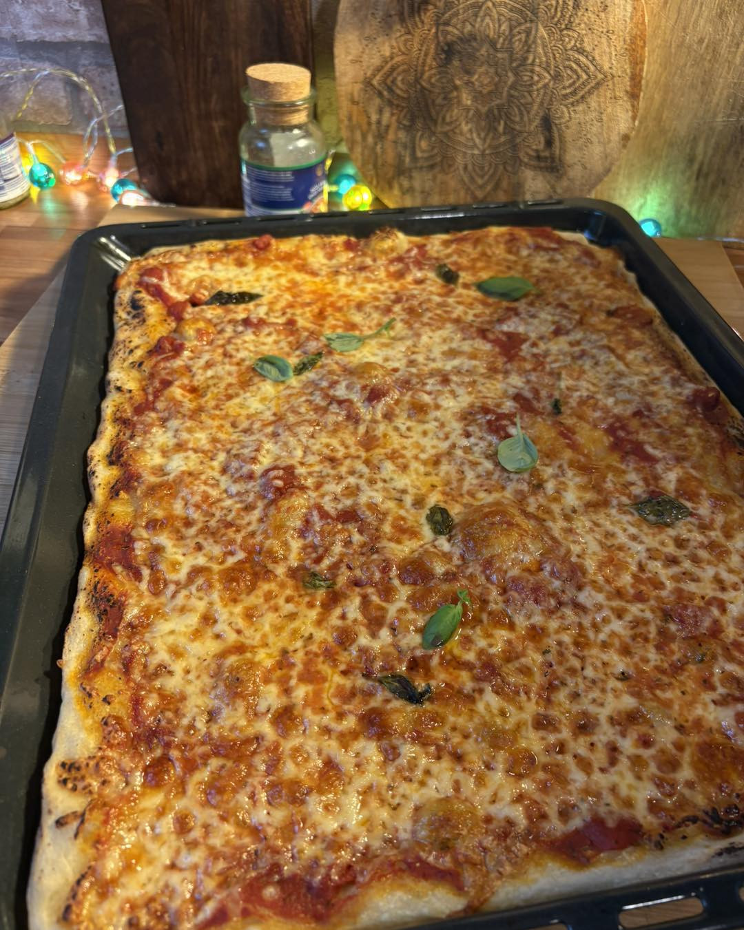 Pizza in teglia ricetta: Pasta lievitata con sugo, mozzarella e basilico fresco cotta al forno