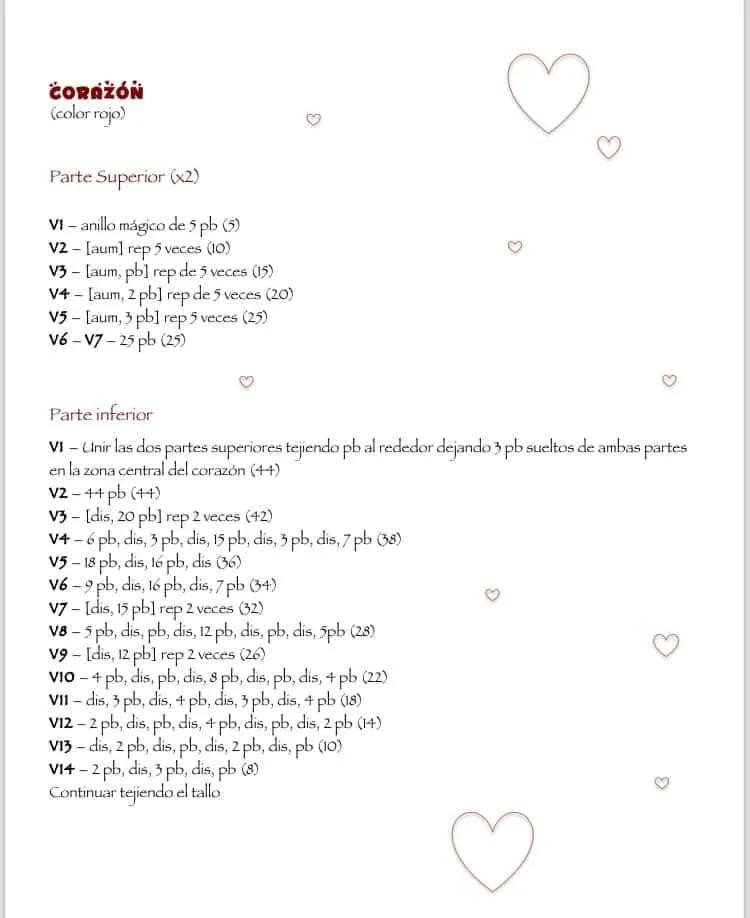 Planta del Amor: Guía de tejido a crochet con corazón rojo y maceta