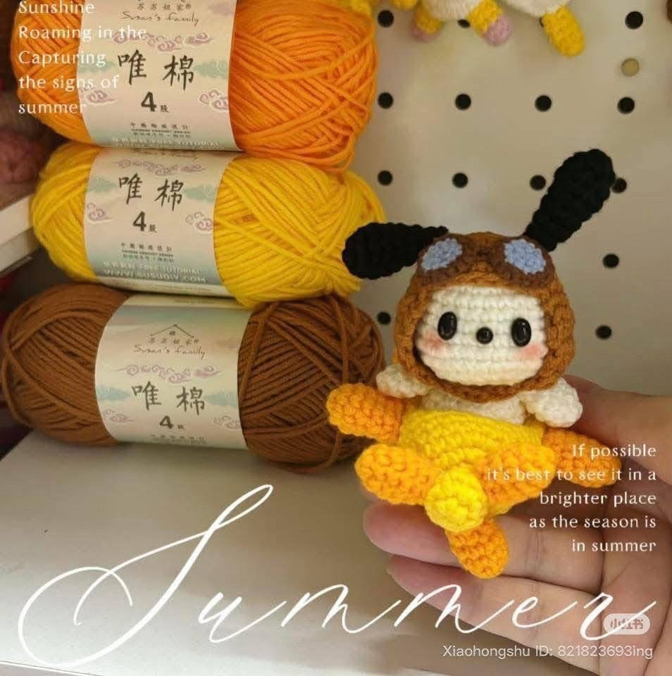 Pochacco Pilot Crochet Doll Pattern Chart