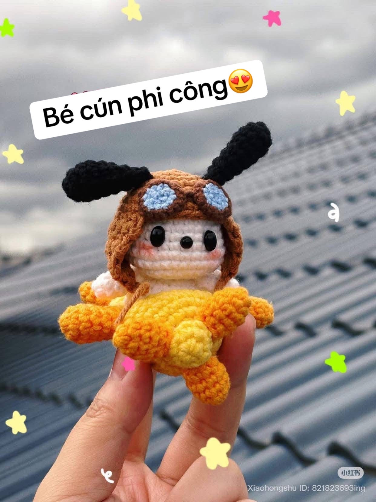 Pochacco Pilot Crochet Doll Pattern Chart