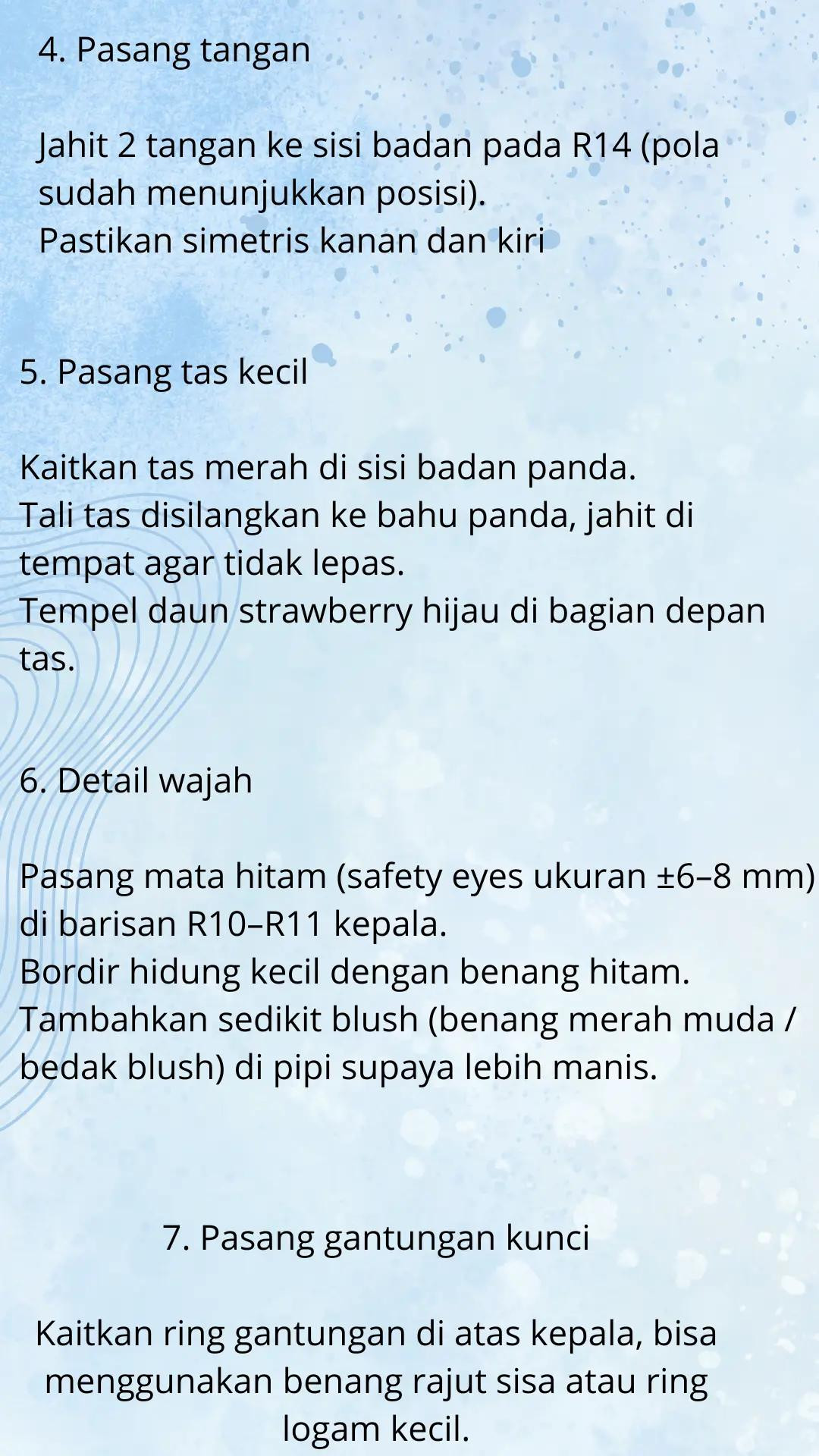 Pola Móc Len Amigurumi Gấu Panda Đeo Chìa Khóa