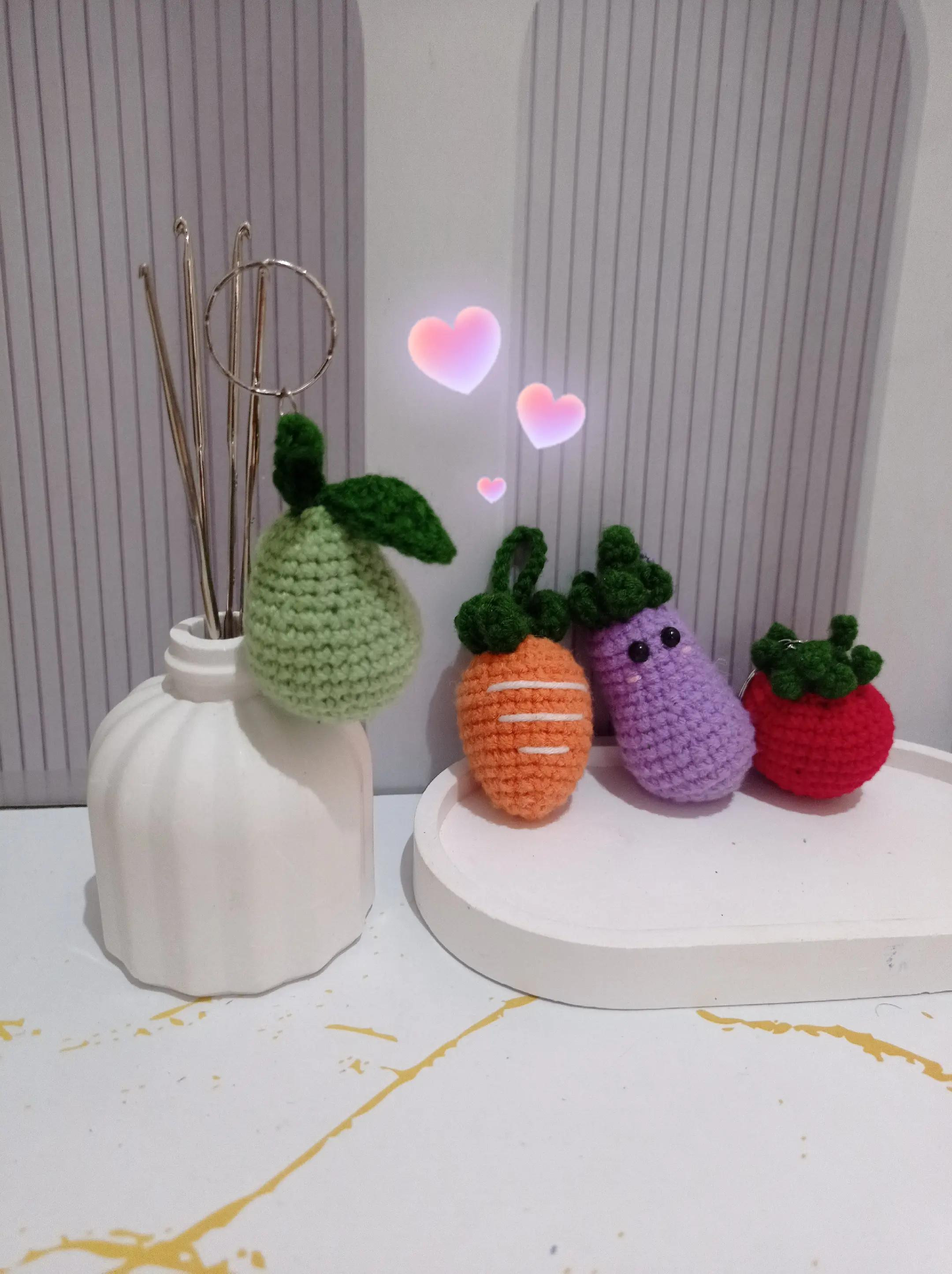 Pola Móc Len Buah Pir Dễ Thương Cho Người Mới Bắt Đầu