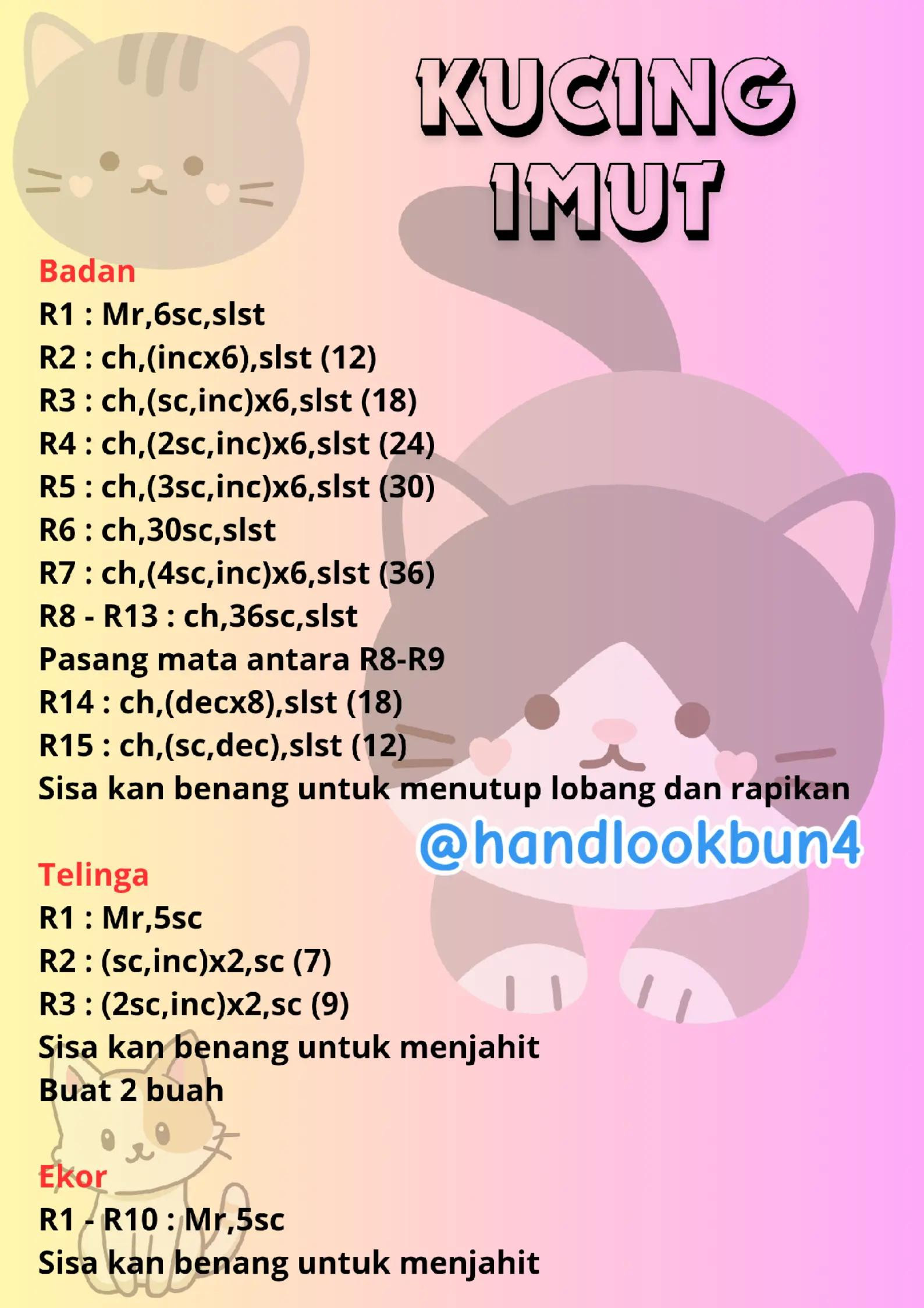 Pola Móc Len Búp bê Mèo Kucing Imut