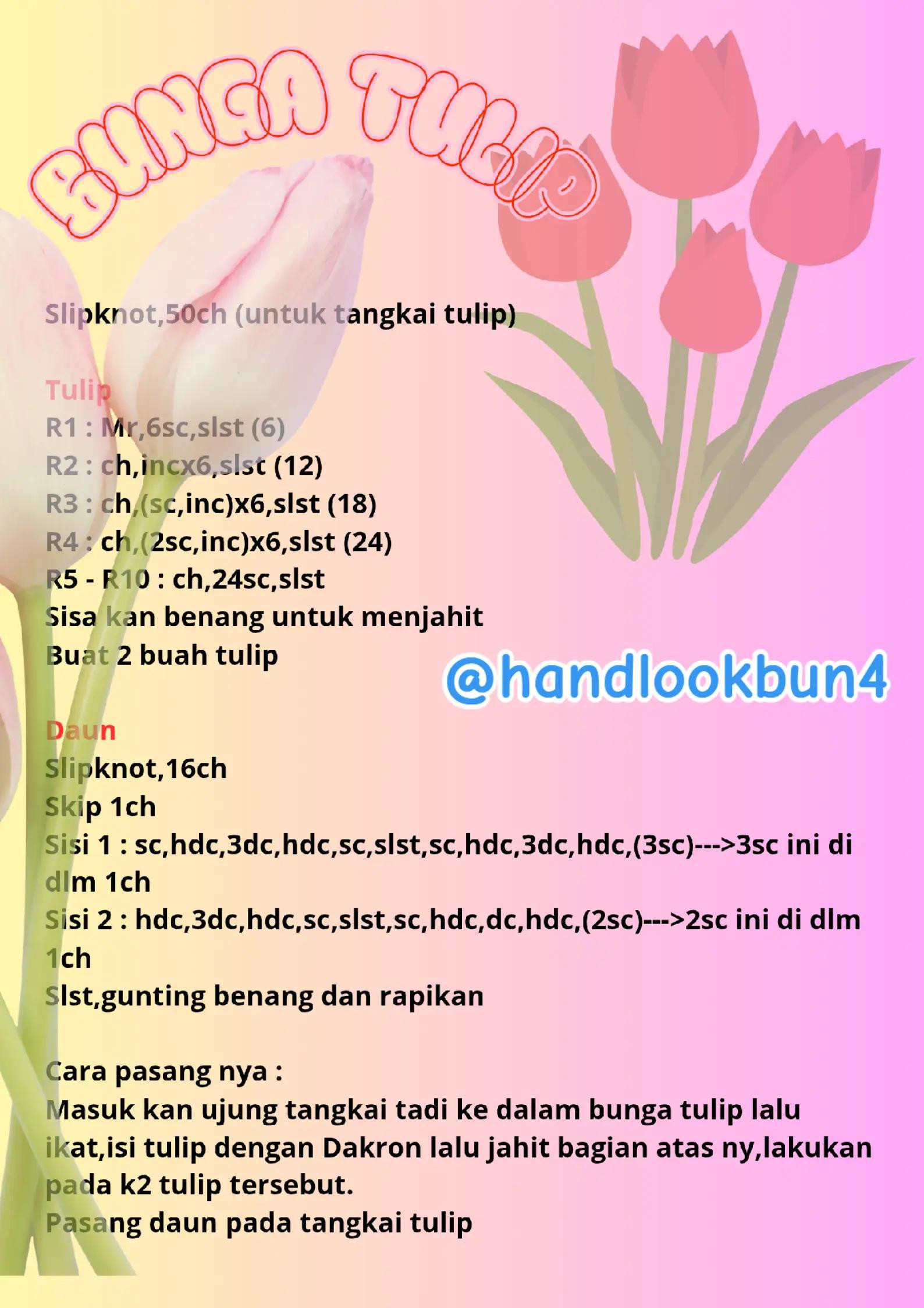 Pola Móc Len Hoa Tulip Màu Đỏ Và Vàng