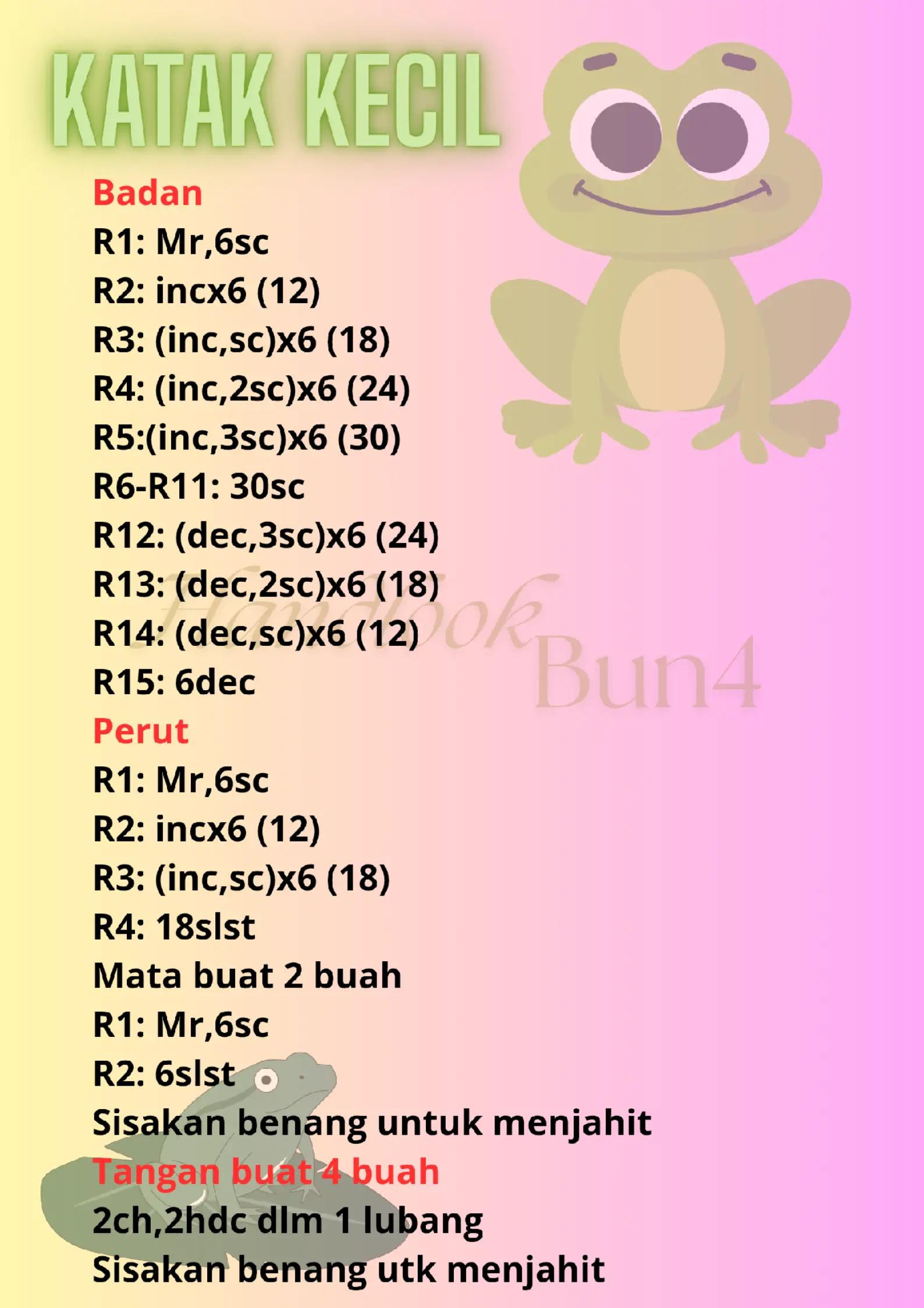 Pola Móc Len Katak Nhỏ Dễ Thương - Hướng Dẫn Chi Tiết